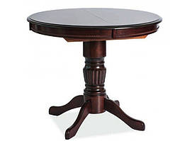 Стіл обідній Margo каркас дерево, стільниця МДФ/Шпон Темний Горіх 90-125x90 (SignalTM)