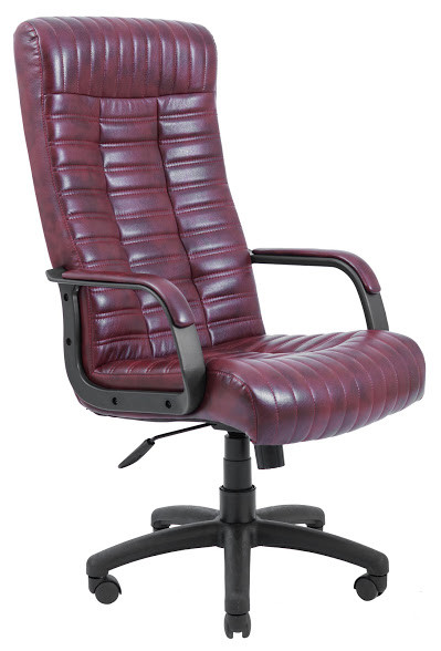 Крісло офісне Прованс пластик підлокітники рич механізм Tilt екошкіра Титан Бордо (Richman ТМ)