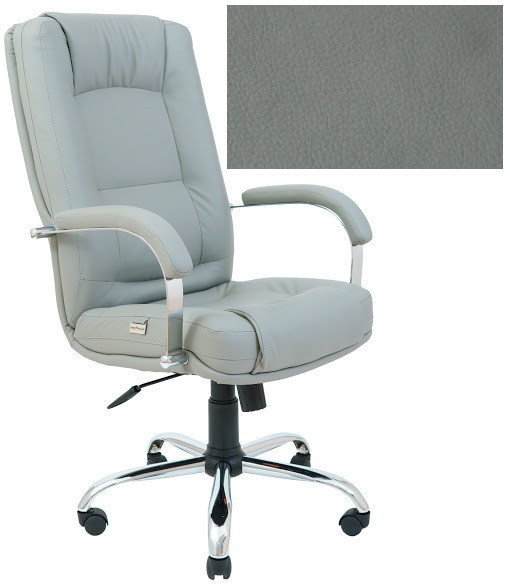 Крісло офісне Альберто хром підлокітники пластина механізм Tilt шкірозамінник Флай-2232 (Richman ТМ)