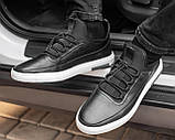 Чоловічі чорні кросівки з натуральної шкіри, чоловічі чорні кросівки з натуральної шкіри, фото 10
