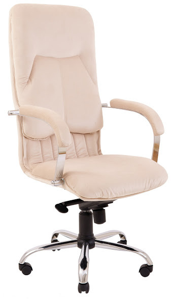 Крісло офісне Нікосія хром підлокітники пластина механізм Tilt тканина Місті Milk (Richman ТМ)