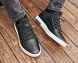 Чоловічі чорні кросівки з натуральної шкіри, чоловічі чорні кросівки з натуральної шкіри, фото 3