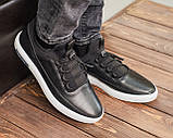 Чоловічі чорні кросівки з натуральної шкіри, чоловічі чорні кросівки з натуральної шкіри, фото 2