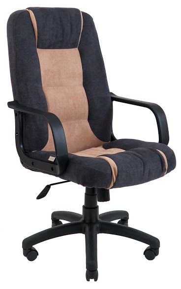 Крісло офісне Челсі підлокітники пластик механізм Tilt шкірозамінник Місті ДК Грей/ Крем (Richman ТМ)