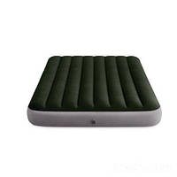 Надувной матрас полуторный Intex, 137 x 191 x 25 см, серия Pillow Rest Classic, зеленый