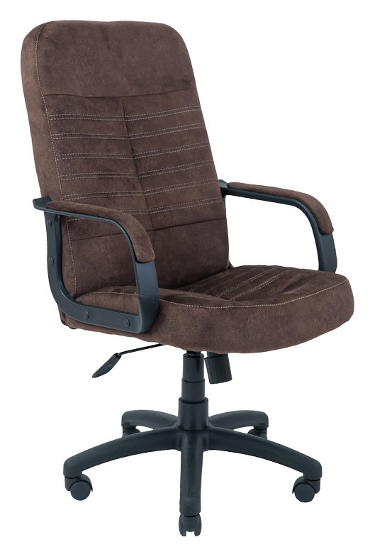 Крісло офісне Вегас-пластик підлокітники рич механізм Tilt тканина Alberta Shokolad (Richman ТМ)