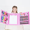 Дитячий набір для малювання для дівчинки з мольбертом 208 предметів, фото 2