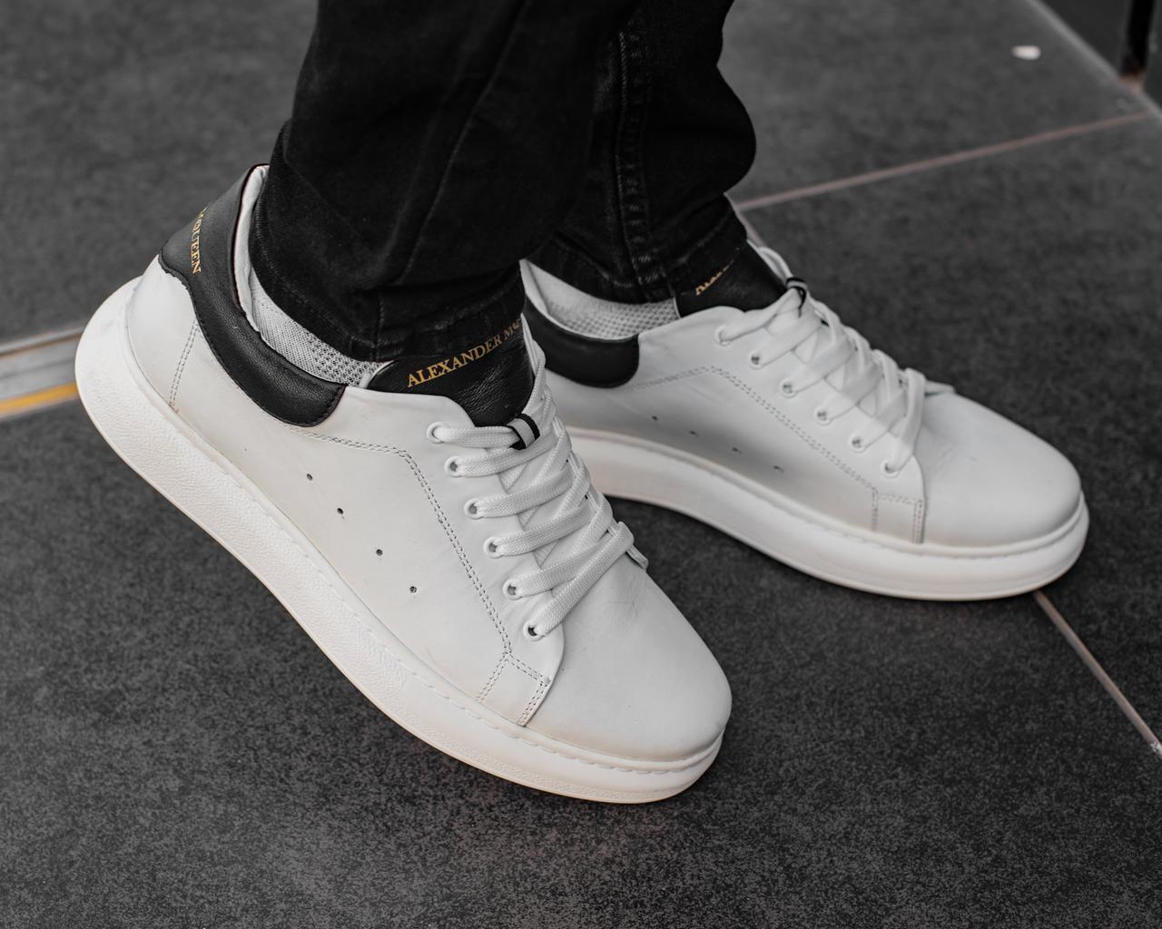Чоловічі кросівки Alexander McQueen з натуральної шкіри, чоловічі кросівки олександр макквін натуральна шкіра