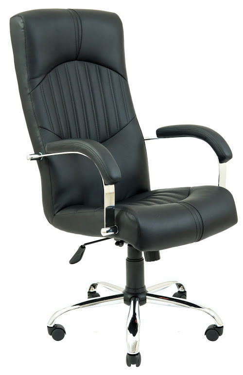 Крісло офісне Гермес хром підлокітники пластина механізм Tilt шкірозамінник Флай-2230 (Richman ТМ)