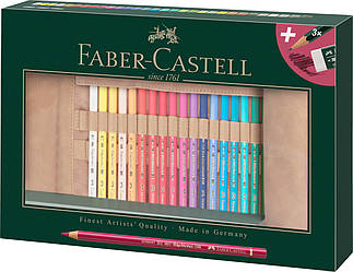 Набір кольорових олівців Faber-Castell Polychromos 30 кольорів у пеналі "рол" з аксесуарами, 110030