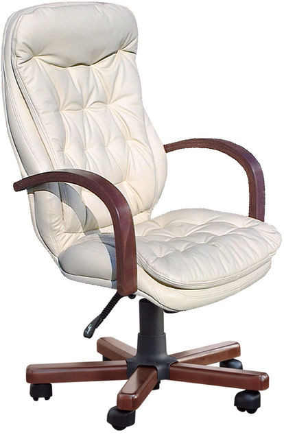 Крісло керівника Венеція підлокітники дерево вишня механізм Мультиблок шкірозамінник Флай-2200 (Richman ТМ)