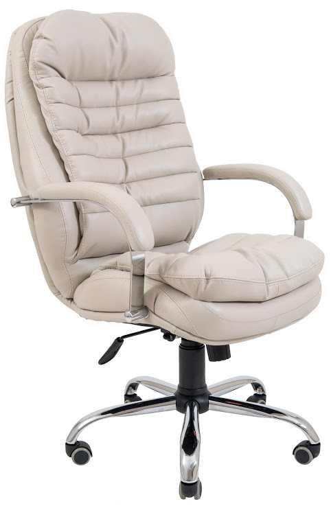 Крісло керівника Валенсія хром підлокітники пластина механізм Tilt шкірозамінник Софітель-03 (Richman ТМ)
