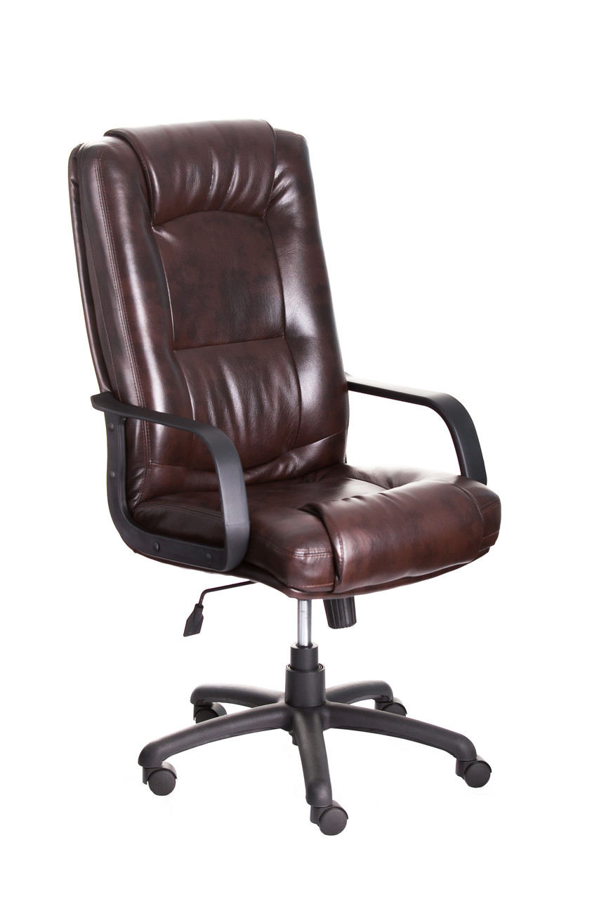 Крісло офісне Альберто підлокітники пластик механізм Tilt шкірозамінник Титан Фірензе (Richman ТМ) Anyfix