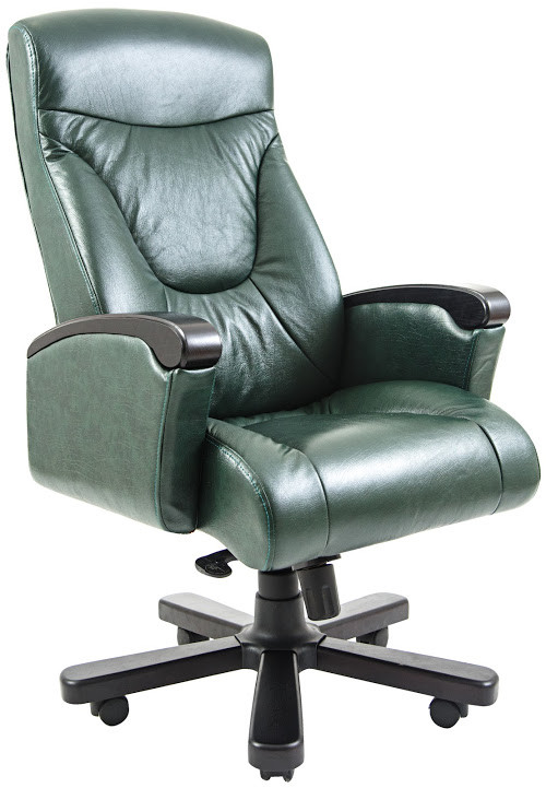 Крісло офісне Бос натуральне дерево Венге механізм Мультиблок шкірозамінник Флай-2235 (Richman ТМ)