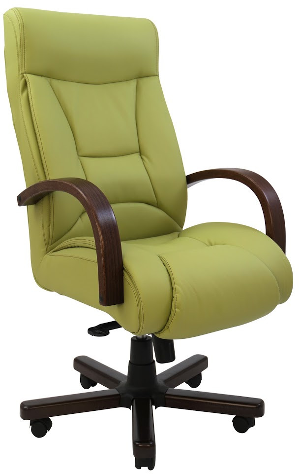 Крісло керівника Магістр Вуд підлокітники дерево горіх механізм Tilt шкірозамінник Флай-2234 (Richman ТМ)