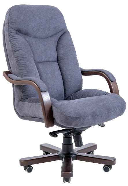 Крісло керівника Максимус підлокітники Люкс Горіх механізм Anyfix, тканина Місті ДК Грей (Richman ТМ)