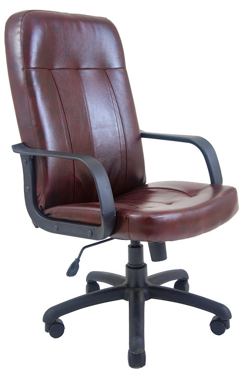 Крісло офісне Бордо підлокітники пластик механізм Tilt шкірозамінник Титан Бордо (Richman ТМ)