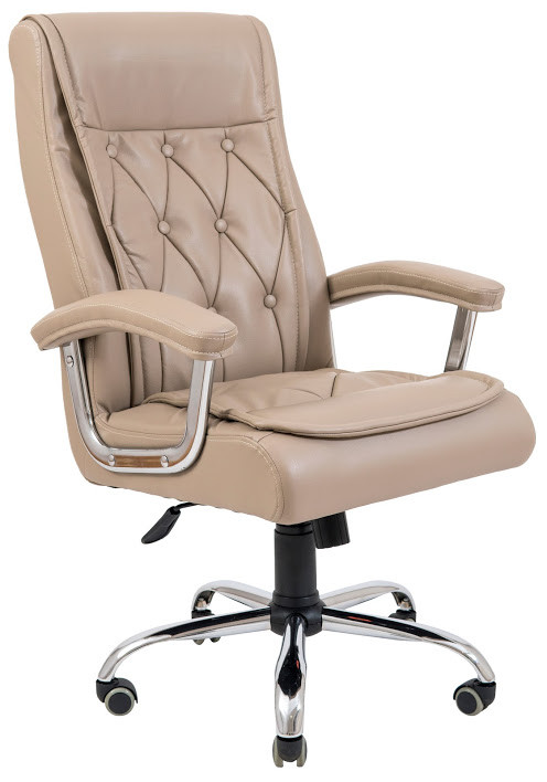 Крісло офісне Телаві-Ю хром підлокітники принстон механізм Tilt шкірозамінник Софітель-05 (Richman ТМ)