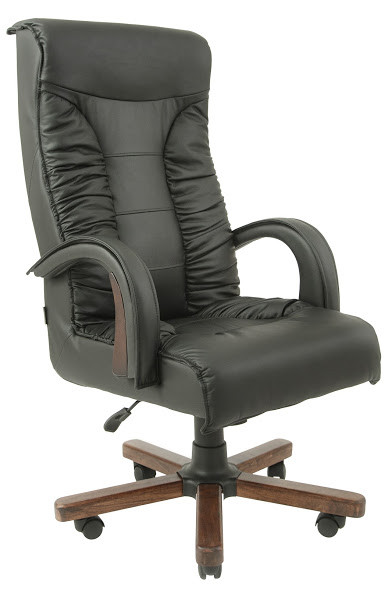 Крісло керівника Онікс підлокітники дерево горіх механізм Tilt шкірозамінник Флай-2230 (Richman ТМ)