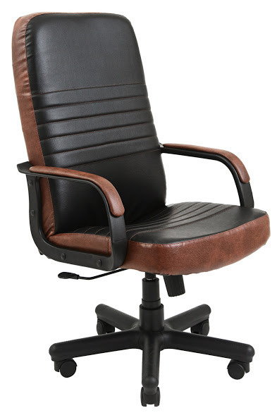 Крісло офісне Пріус пластик підлокітники рич механізм Tilt екошкіра Неаполь-20/32 (Richman ТМ)