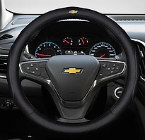 Чохол оплетка на кермо шкіряний для автомобіля з логотипом Chevrolet натуральна шкіра