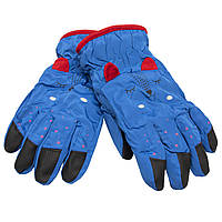 Детские (подростковые) лыжные перчатки, размер 14, синий, плащевка, флис (516932)