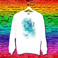 Світшот з принтом Синій силует Лева Push IT