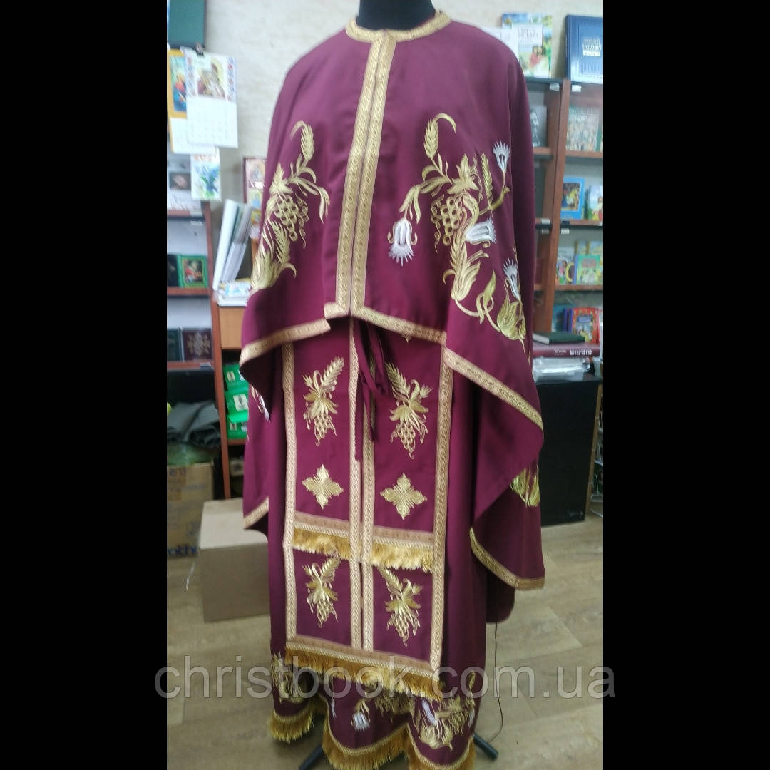 Фелон бордовий зі стихарем, фото 1