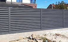 Алюміній 0,6 мм Паркан жалюзі Ексклюзив 7016 антрацит, фото 3