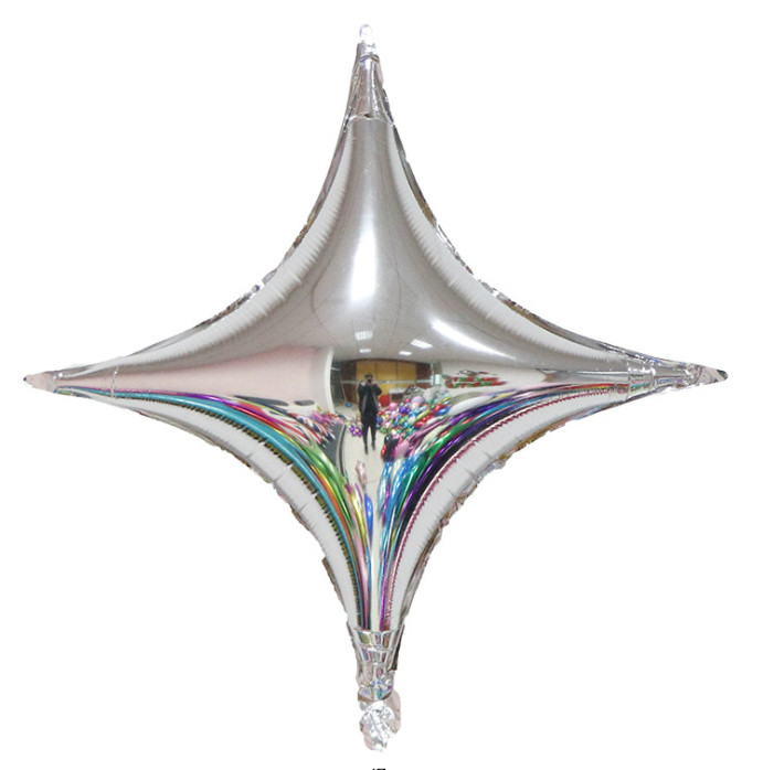 Куля зірка чотирикутна срібна 26" (Китай)
