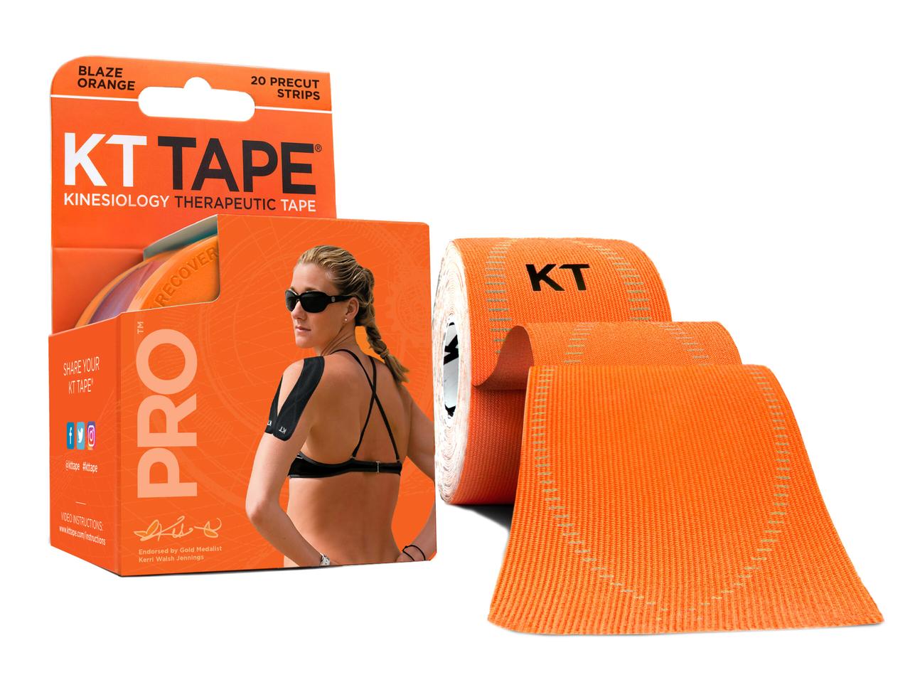 Кінезіо тейп Kt Tape Pro Synthetic Precut 5см х 5м (Помаранчевий)