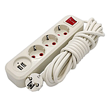 Подовжувач 3 гнізда 5м з заземленням + 2 USB порти ST 749, фото 3