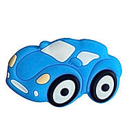 Мини Гоночная Машинка бусина (голубой) силиконовая бусина