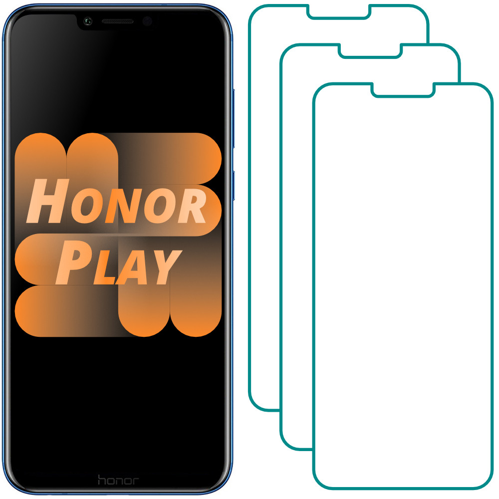 Комплект Honor Play Захисні Стекла (3 шт.) (Хонор Плей)