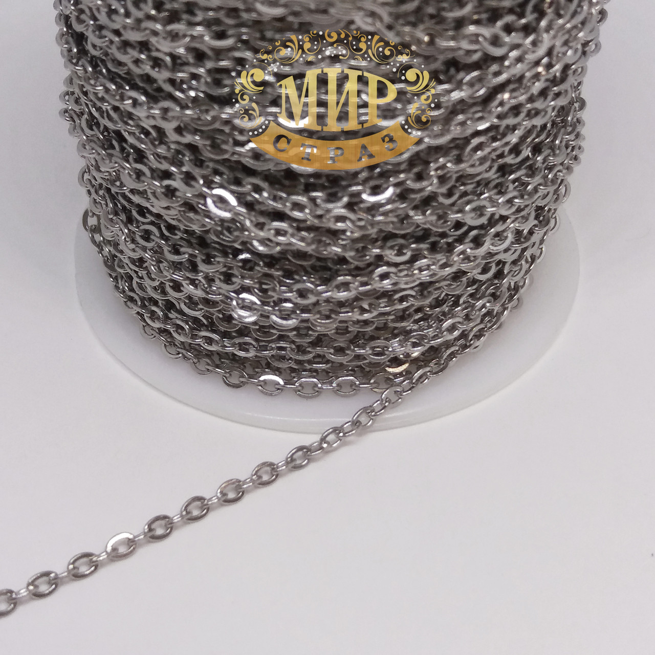 Металевий ланцюг, колір Silver, ширина 2 мм * 1 м