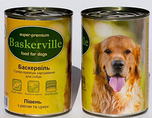 Влажный корм для собак Baskerville (Баскервиль) консерва петух + цукини, 400 г