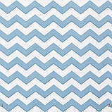 Скатертина овальна бавовна тефлонова водовідштовхувальне гідрофобне просочення біло-синій зигзаг, фото 3