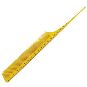 Парикмахерская расческа для волос удлиненная с шпикулем SWAY Yellow Comb Ion+ 012, фото 2
