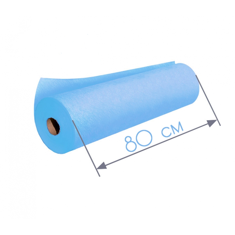 Простирадло одноразове в рулоні блакитне 0,8 х 100 м, ( щільність20 г/м.кв.)