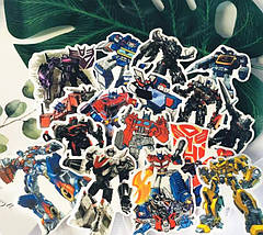 Набір вінілових наклейок стикерів Трансформери Transformers Стикербомбінг на автотелефон ноутбук 50 шт., фото 3