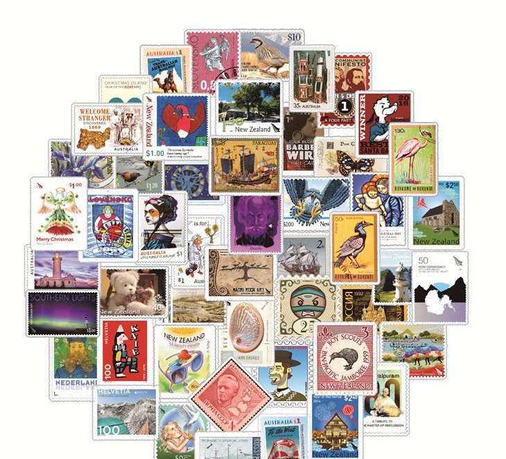 Набір вінілових наклейок стикерів Ретро дорожні марки Стикербомбінг на автотелефон ноутбук 50 шт.