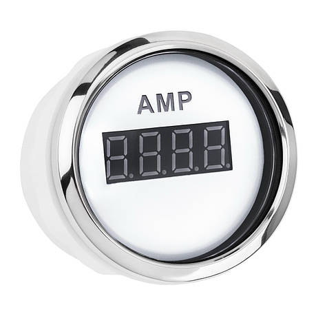 Цифровий амперметр I GAUGE 52MM з функцією попередження (білий) LED дисплей, фото 1