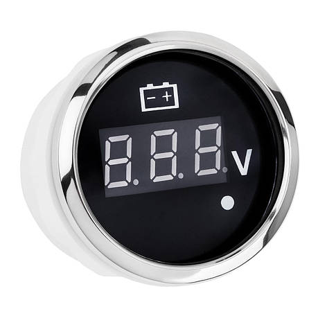 Цифровий вольтметр I GAUGE 52MM з функцією попередження (чорний) LED дисплей 8-16В, фото 1