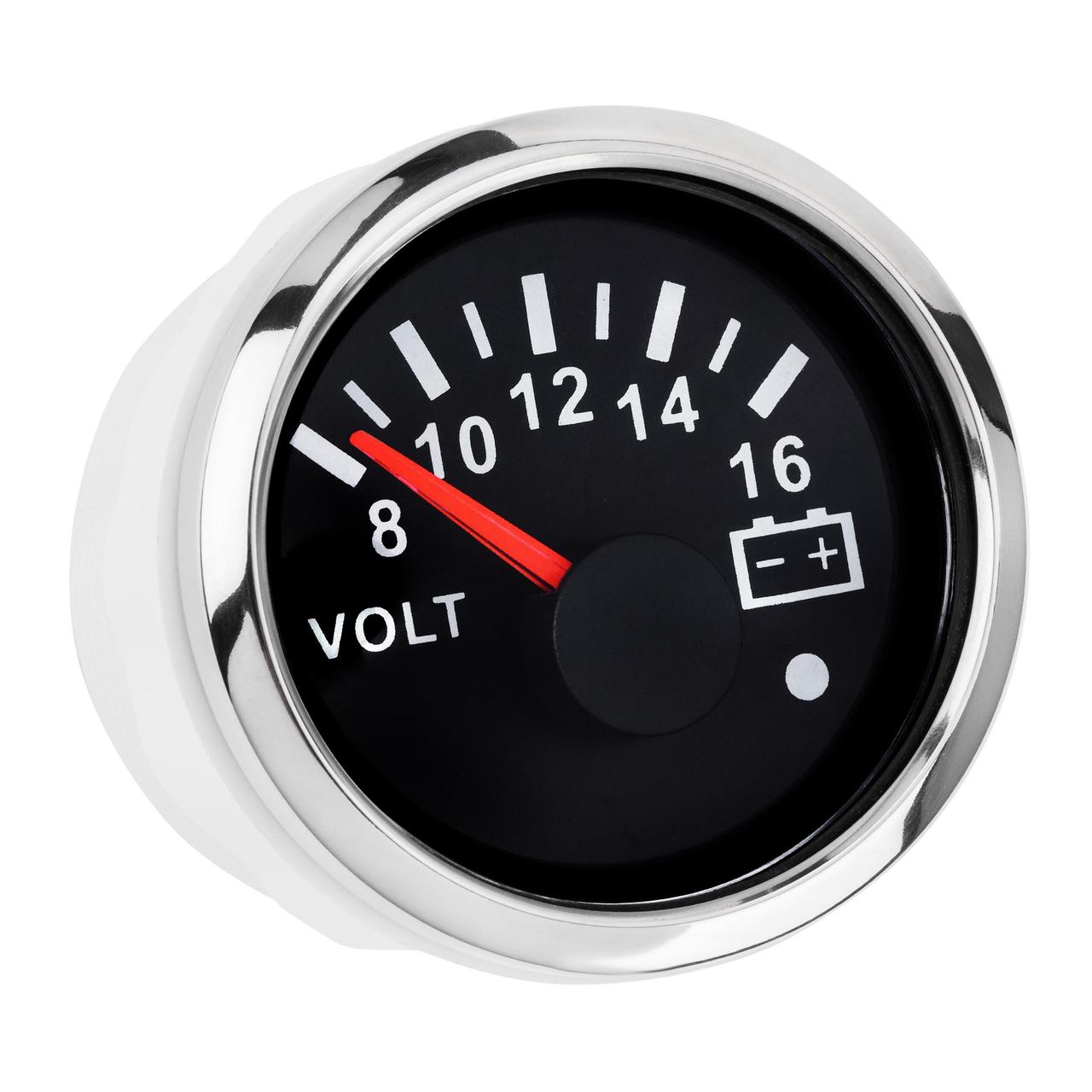Вольтметр I GAUGE 52MM з функцією попередження (чорний) LED дисплей 8-16В