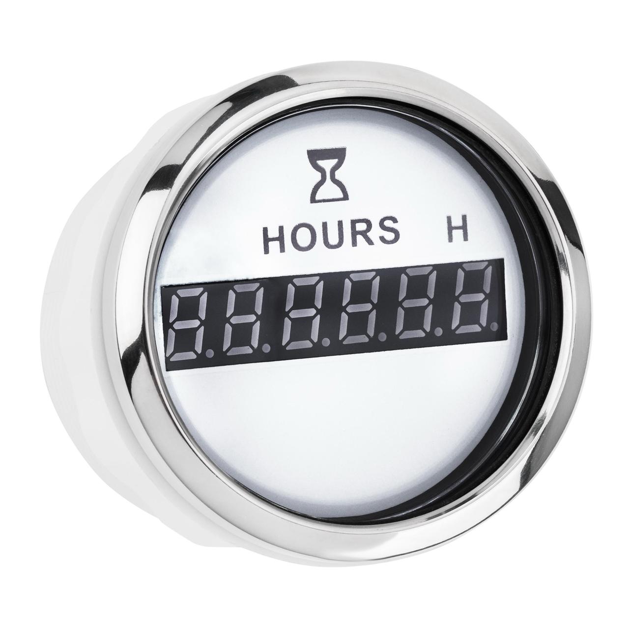 Цифровий лічильник мотогодин I GAUGE 52MM (білий) LED дисплей
