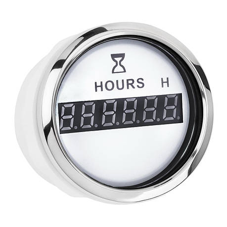 Цифровий лічильник мотогодин I GAUGE 52MM (білий) LED дисплей, фото 1