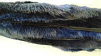 Тесьма из натурального меха кролика IgLeLuck ТК-4 ширина по коже 1см синего цвета