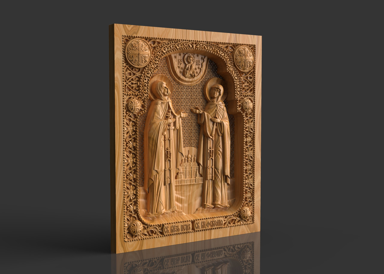 Ікона Святі Петро та Февронія, різна з дерева 2, фото 1