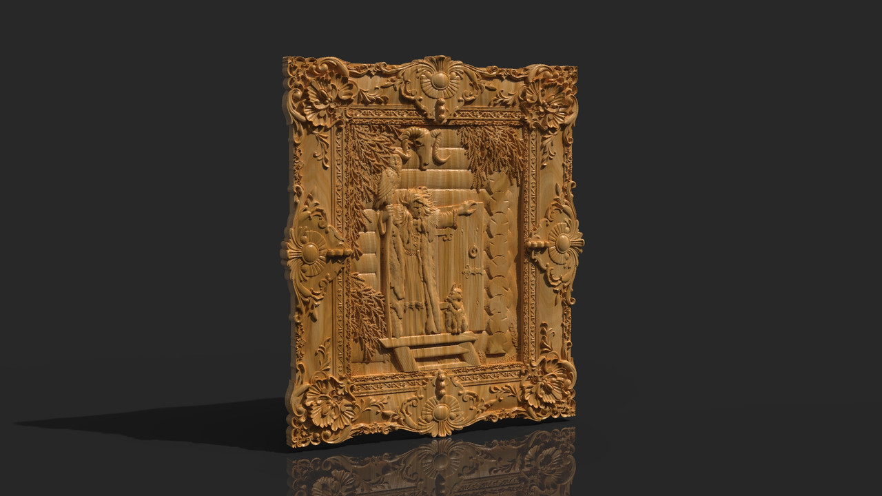 Картина різьблена "Баба Яга" з дерева (1), фото 1