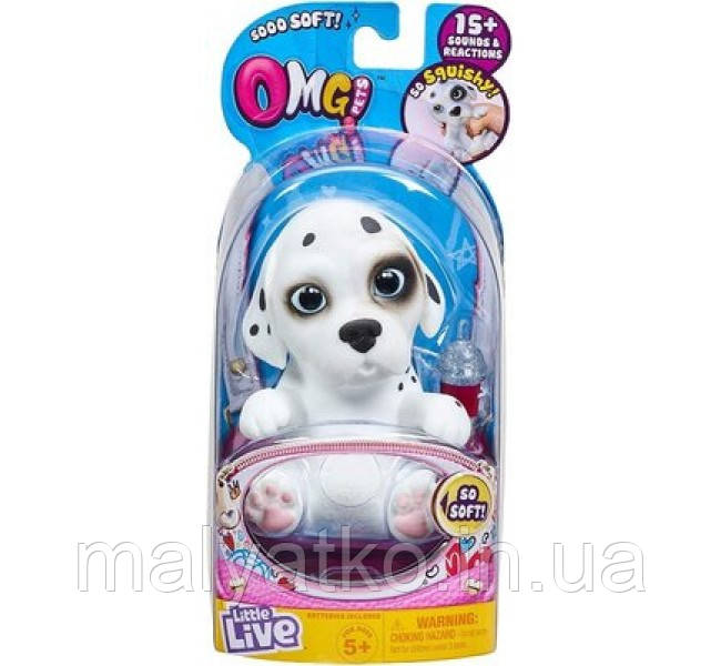 Інтерактивна собачка сквиш Далматин OMG Pets Soft Squishy Puppy, фото 1